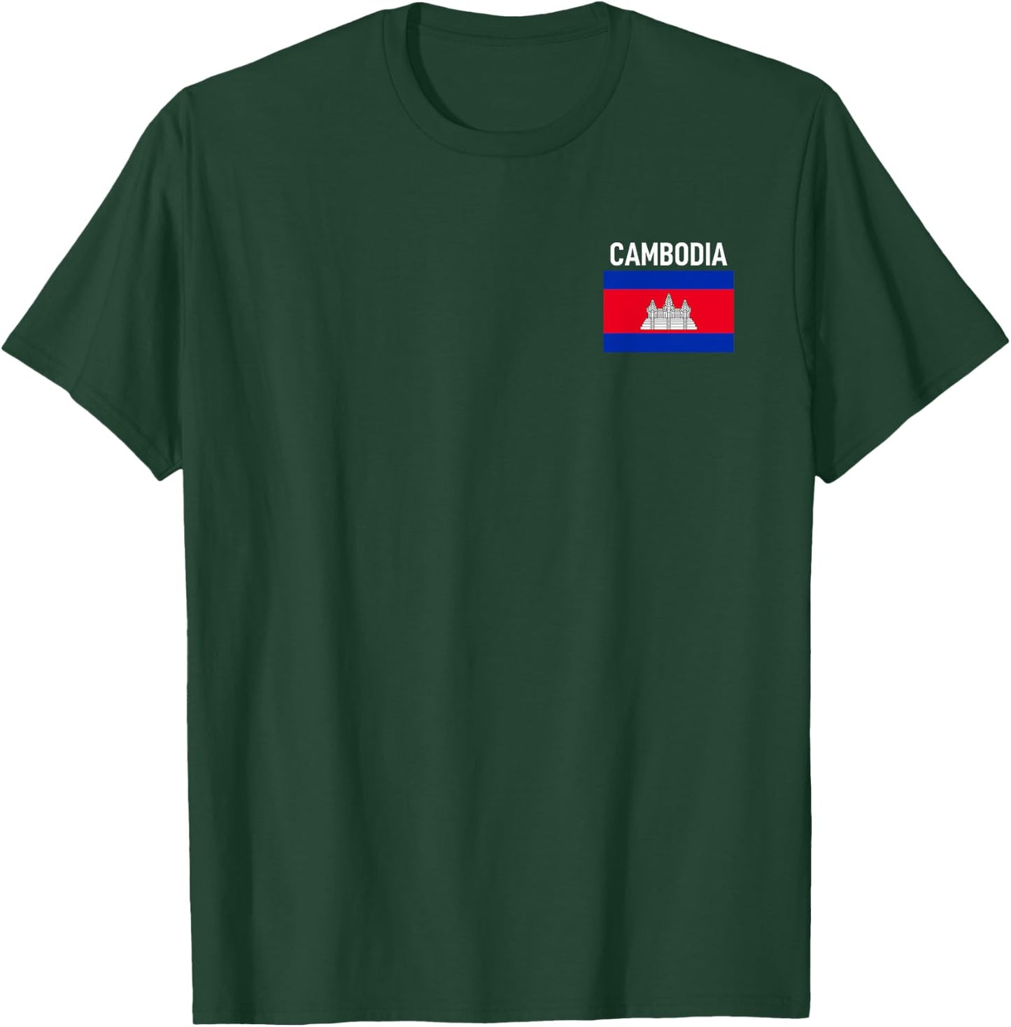 Cambodia Flag Pocket Cambodian Family Roots Men Women Kids T-Shirt - T-Shirt | Forest
