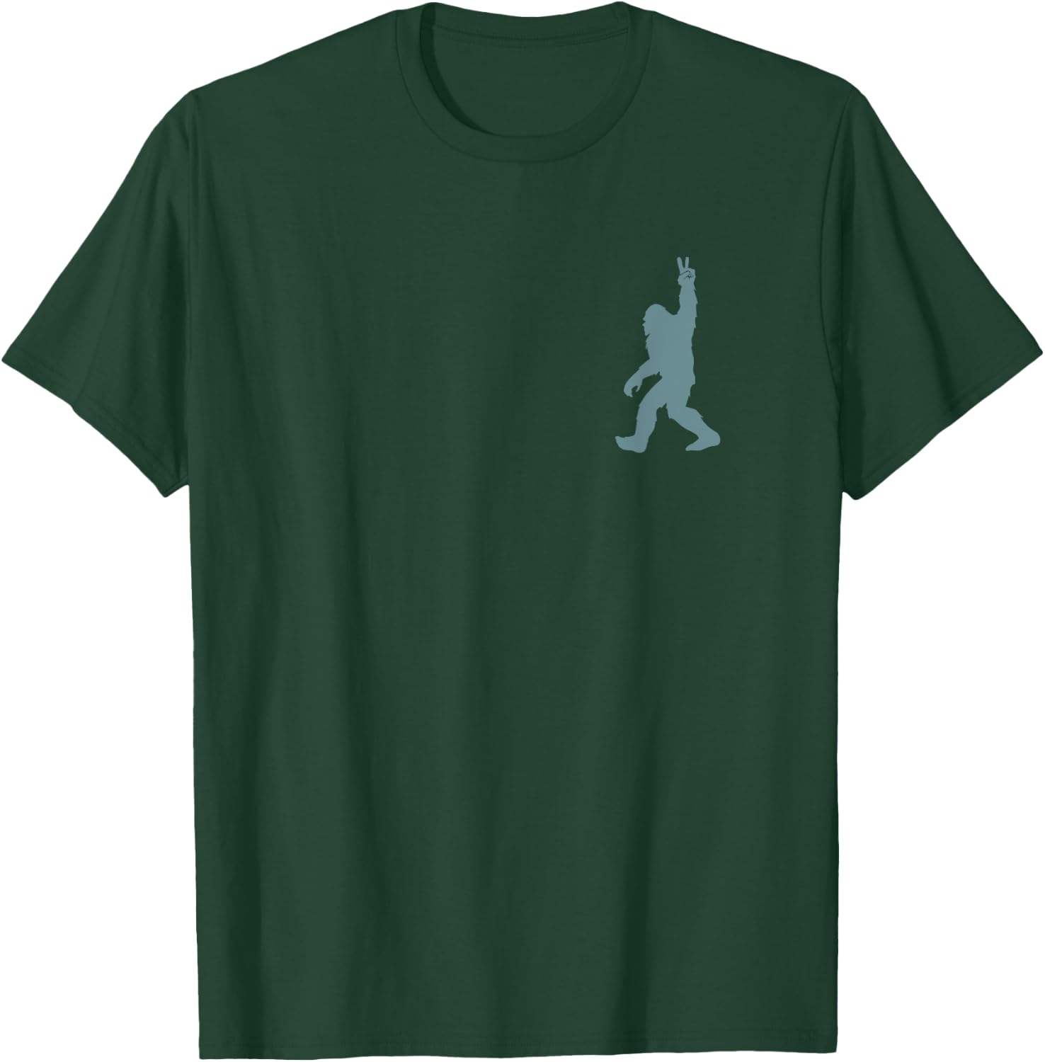 Funny Bigfoot Sasquatch Peace Sign Big Foot Squatch Pocket T-Shirt - T-Shirt | Forest