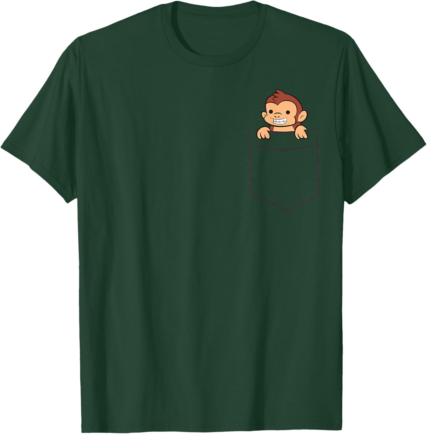 Monkey In A Pocket Cute Ape Monkey T-Shirt - T-Shirt | Forest