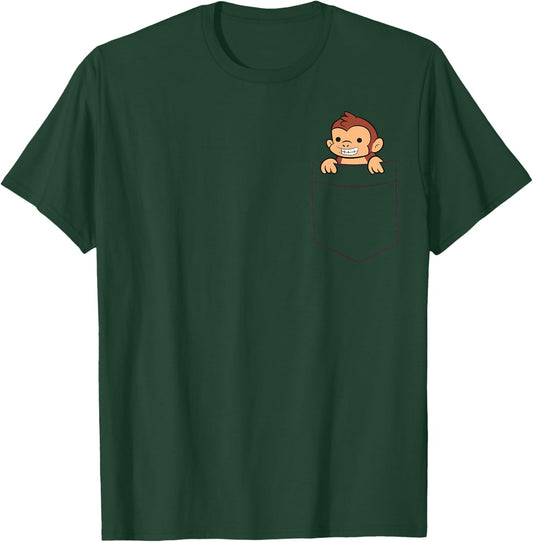 Monkey In A Pocket Cute Ape Monkey T-Shirt - T-Shirt | Forest