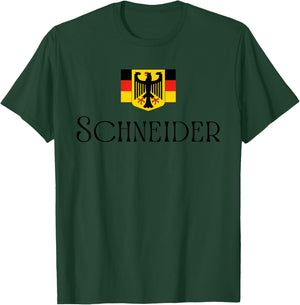 Schneider Surname German Family Name Heraldic Eagle Flag T-Shirt - T-Shirt | Forest