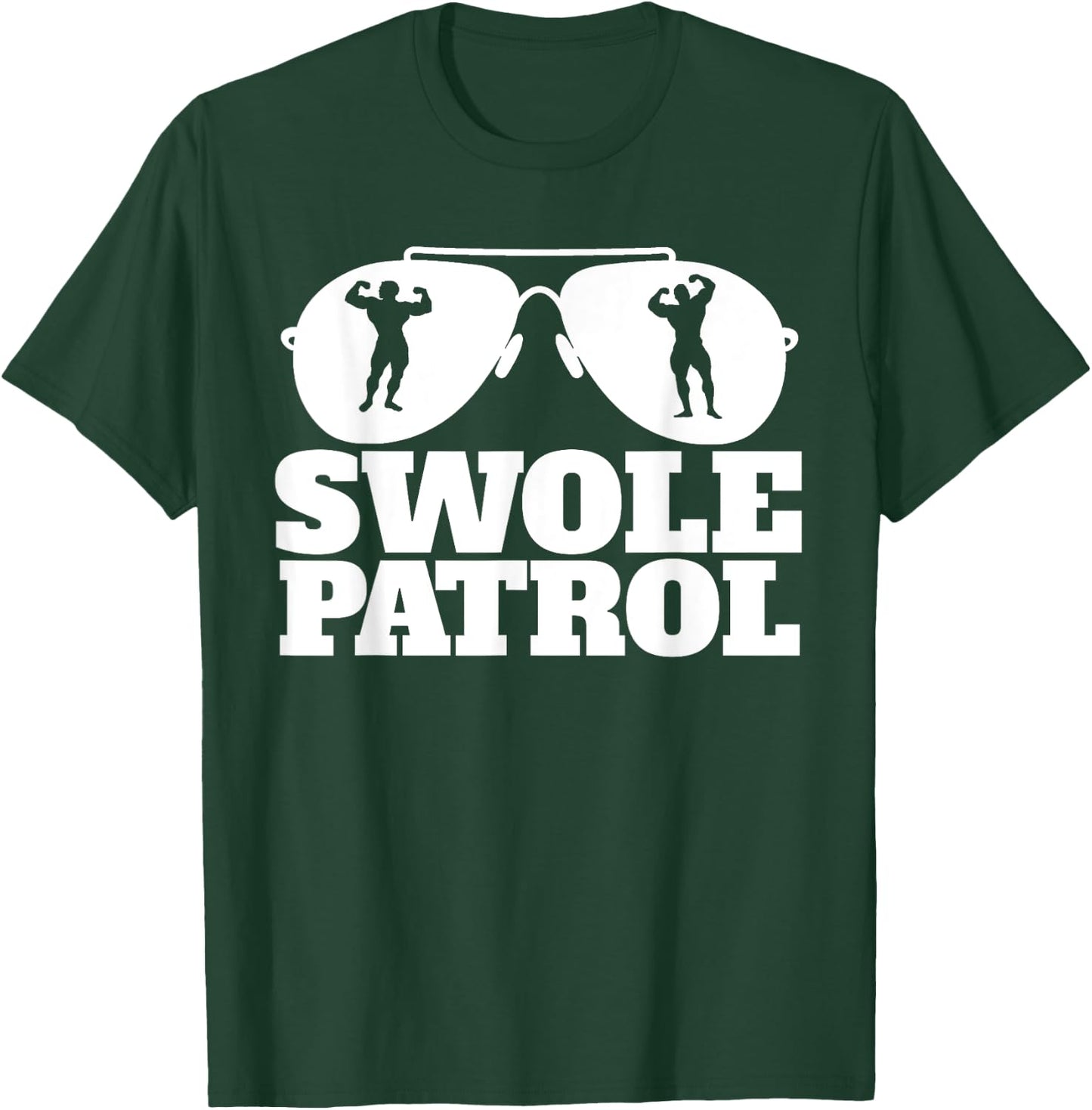Miftees Swole Swole Patrol Funny Weightlifting - Black, -Adults, Small, Short Sleeve, Classic Fit, Cotton 60% Polyester 40% T-Shirt - T-Shirt | Forest