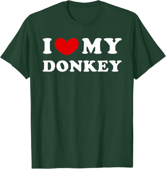 I Love My Donkey, I Heart My Donkey T-Shirt - T-Shirt | Forest