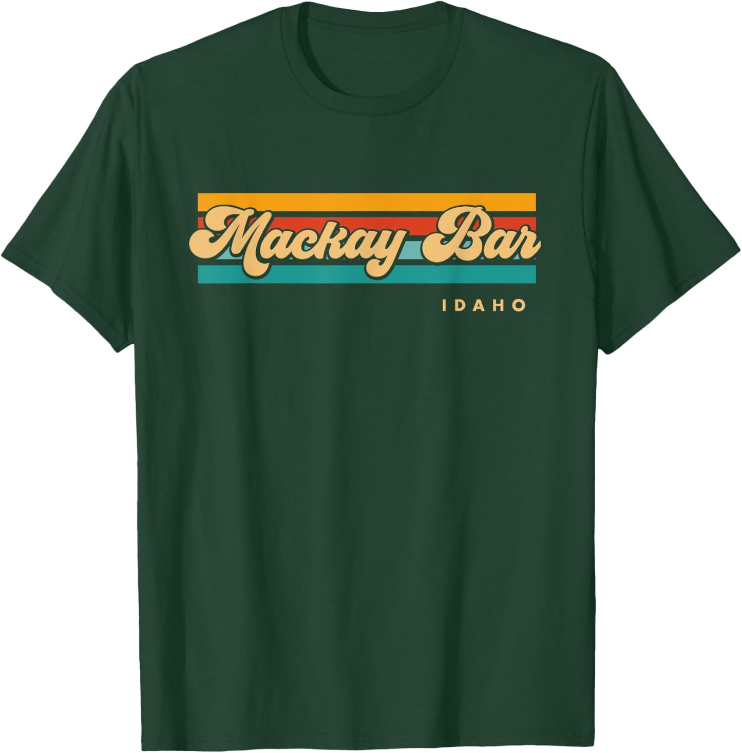 Vintage Sunset Stripes Mackay Bar, Idaho T-Shirt - T-Shirt | Forest