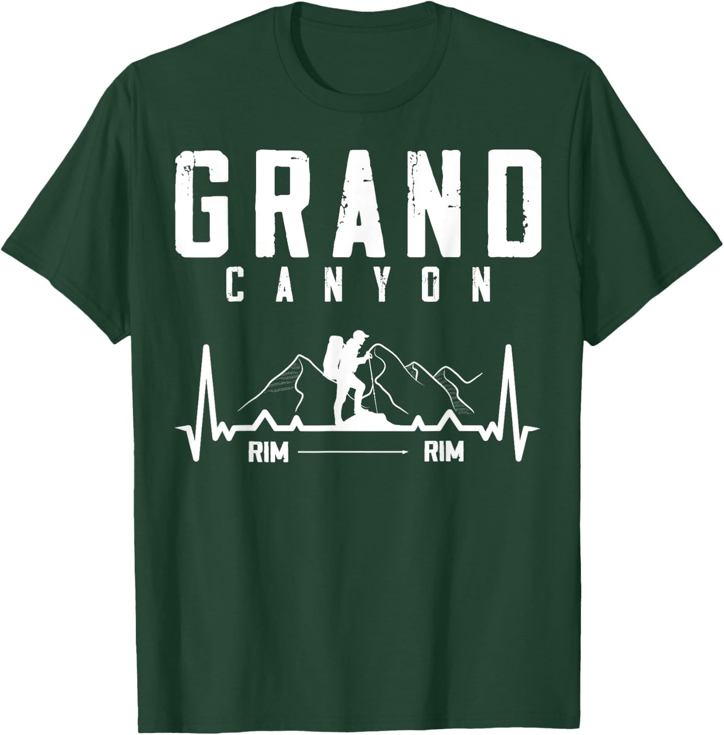 Grand Canyon National Park - Rim - Rim - Retro Hiking T-Shirt - T-Shirt | Forest