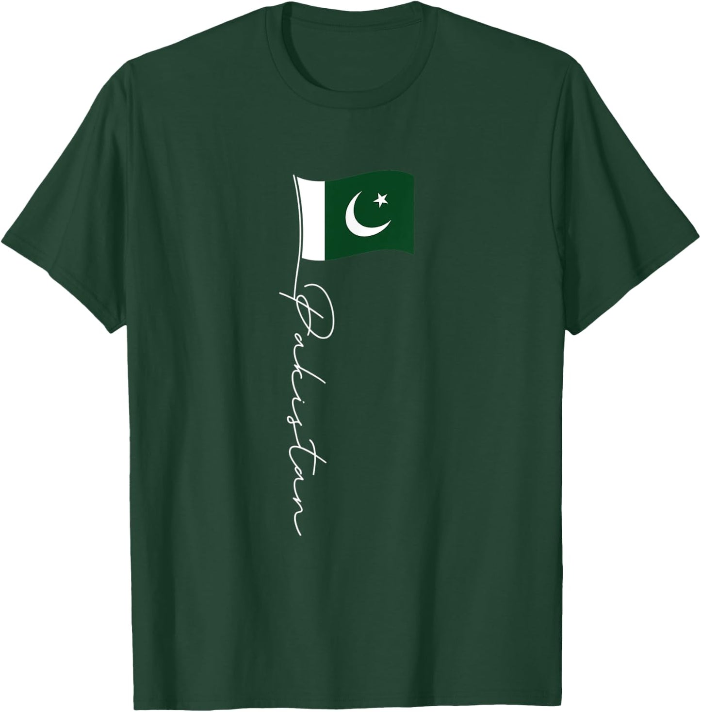Pakistan Signature Flag Pole - Patriotic Pakistani Flag Women Kids Men T-Shirt - T-Shirt | Forest