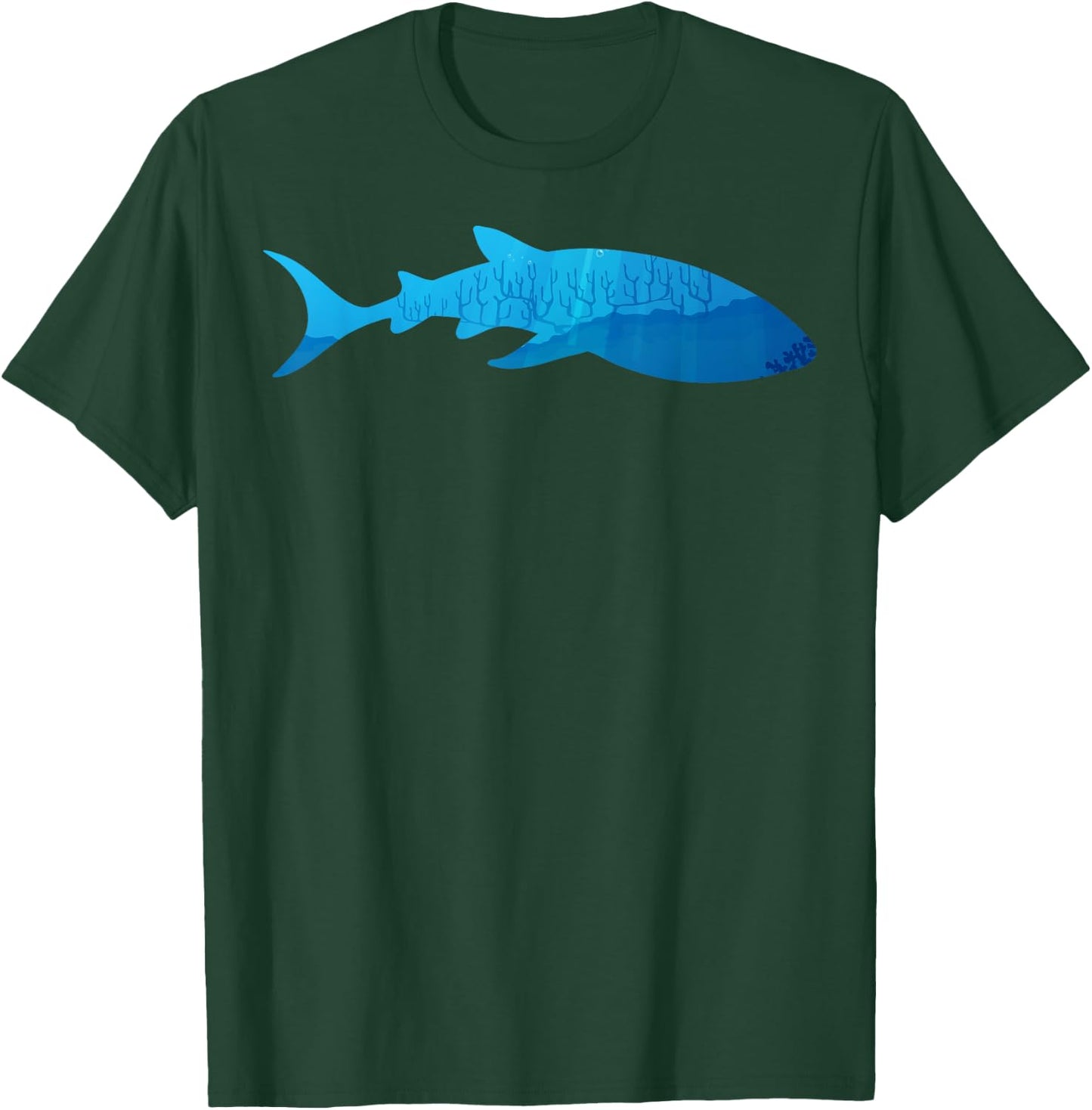 Animal Lover in the Nature with Silhouette of Whale Shark T-Shirt - T-Shirt | Forest