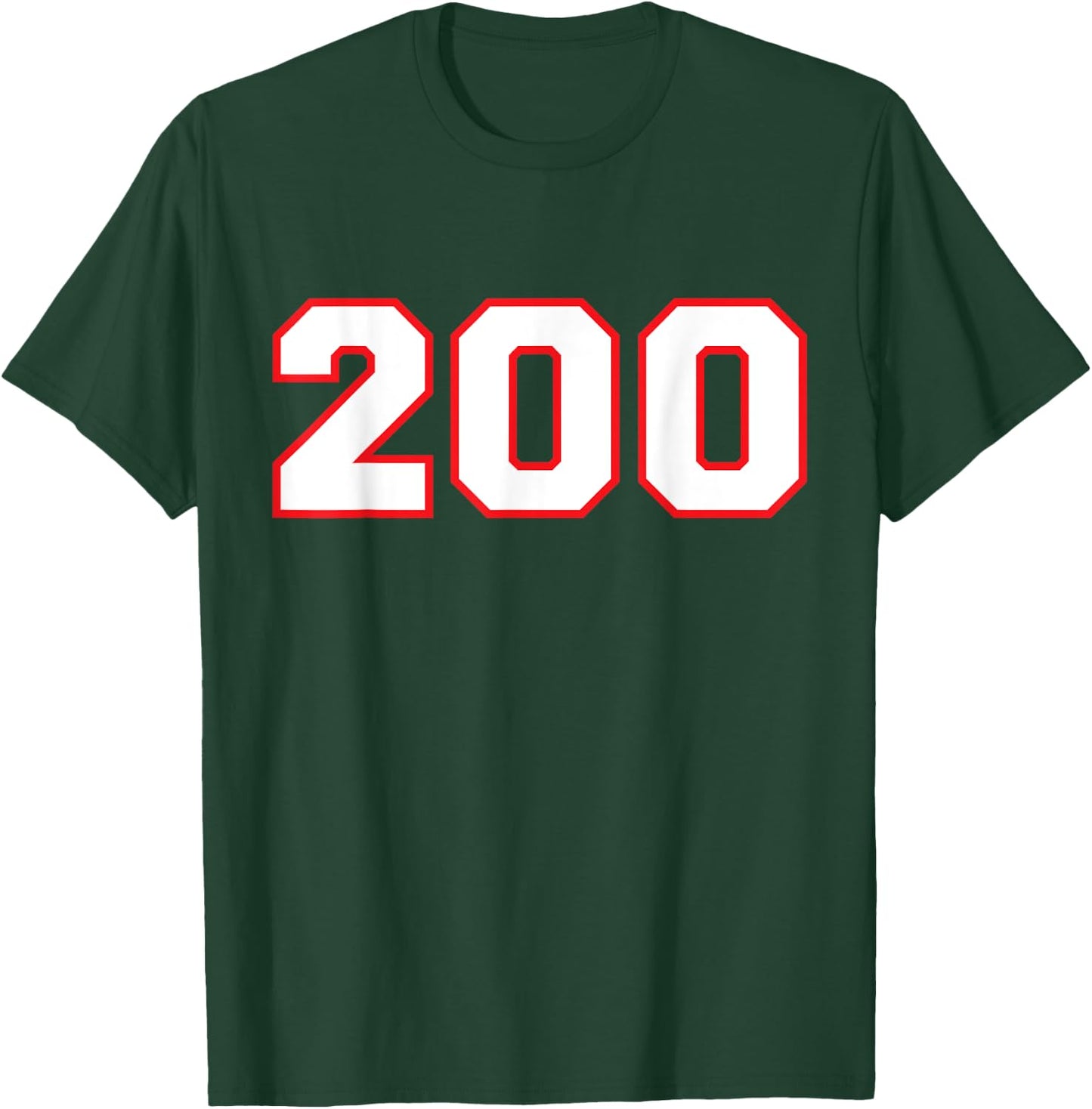 Number #200 Sports Player Fan Jersey Red White Lucky Number T-Shirt - T-Shirt | Forest