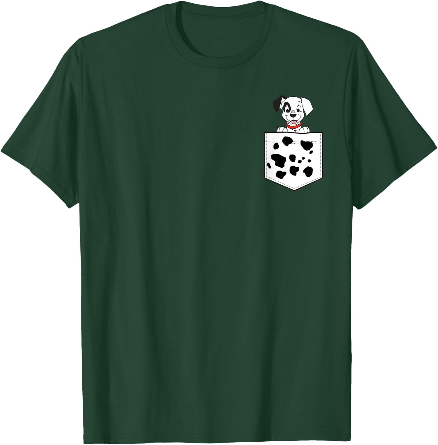 Disney 101 Dalmatians Patch Puppy Dotted Pocket Logo T-Shirt - T-Shirt | Forest