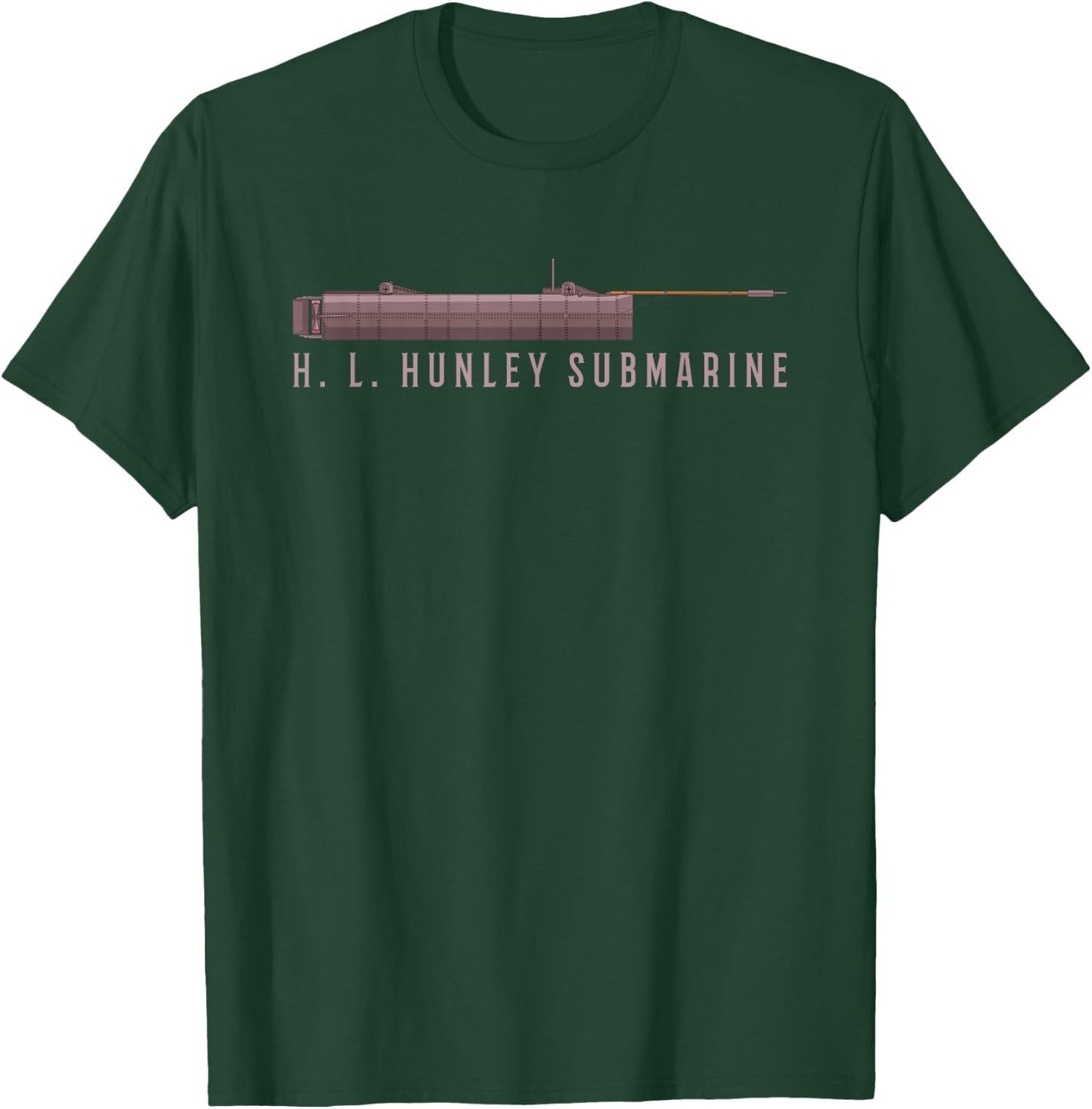 H L Hunley Submarine Diagram T-Shirt - T-Shirt | Forest