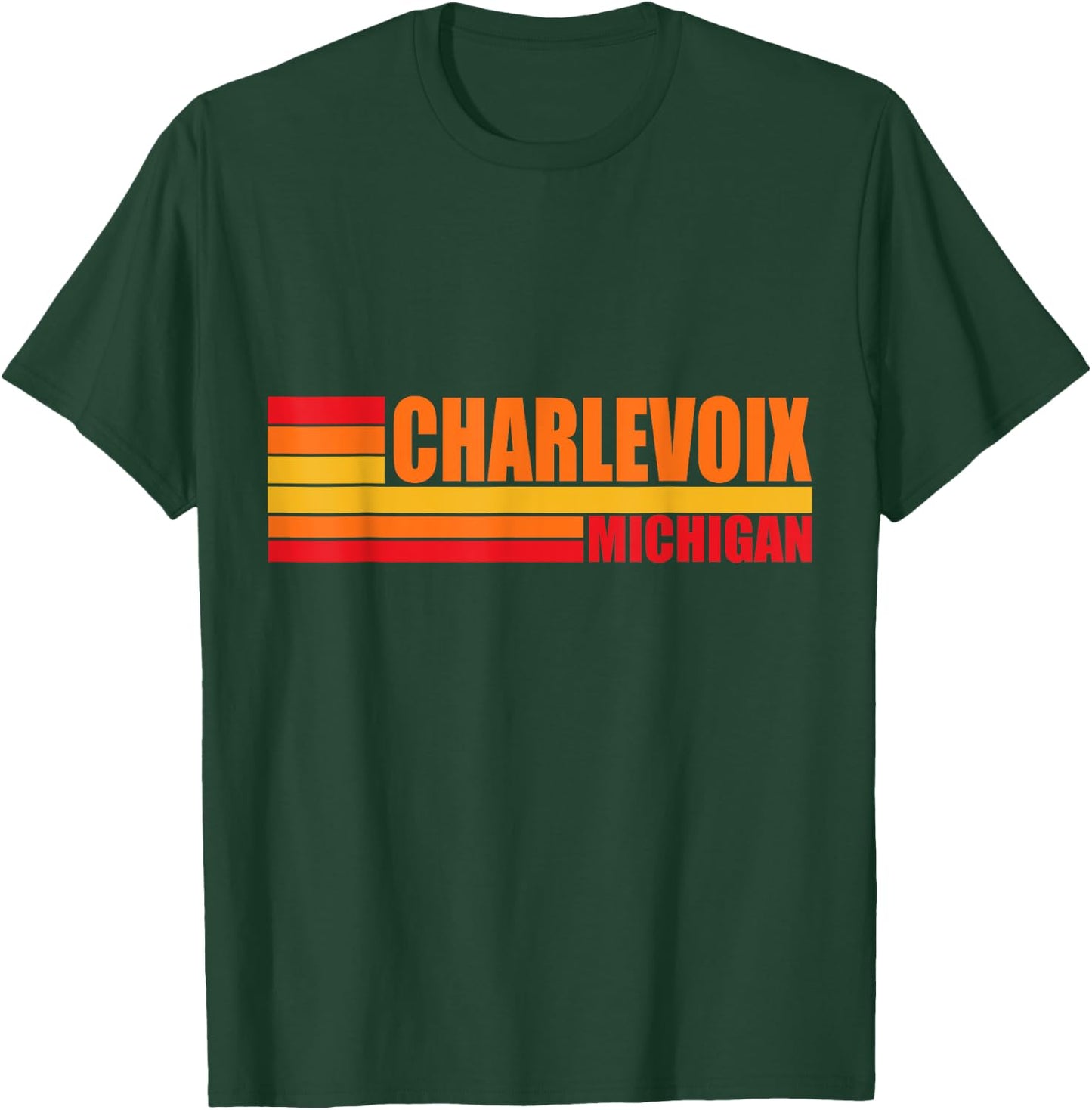 Charlevoix Michigan Lake Mi Up North Traverse Bay City T-Shirt - T-Shirt | Forest