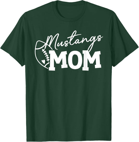 Mustangs Football Mom Gift T-Shirt - T-Shirt | Forest