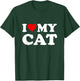 Red Heart I Love My Cat Men Women Girls Kids T-Shirt - T-Shirt | Forest
