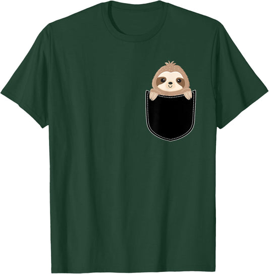 Sloth In A Pocket - Animal Whisperer Biologist Zookeeper T-Shirt - T-Shirt | Forest