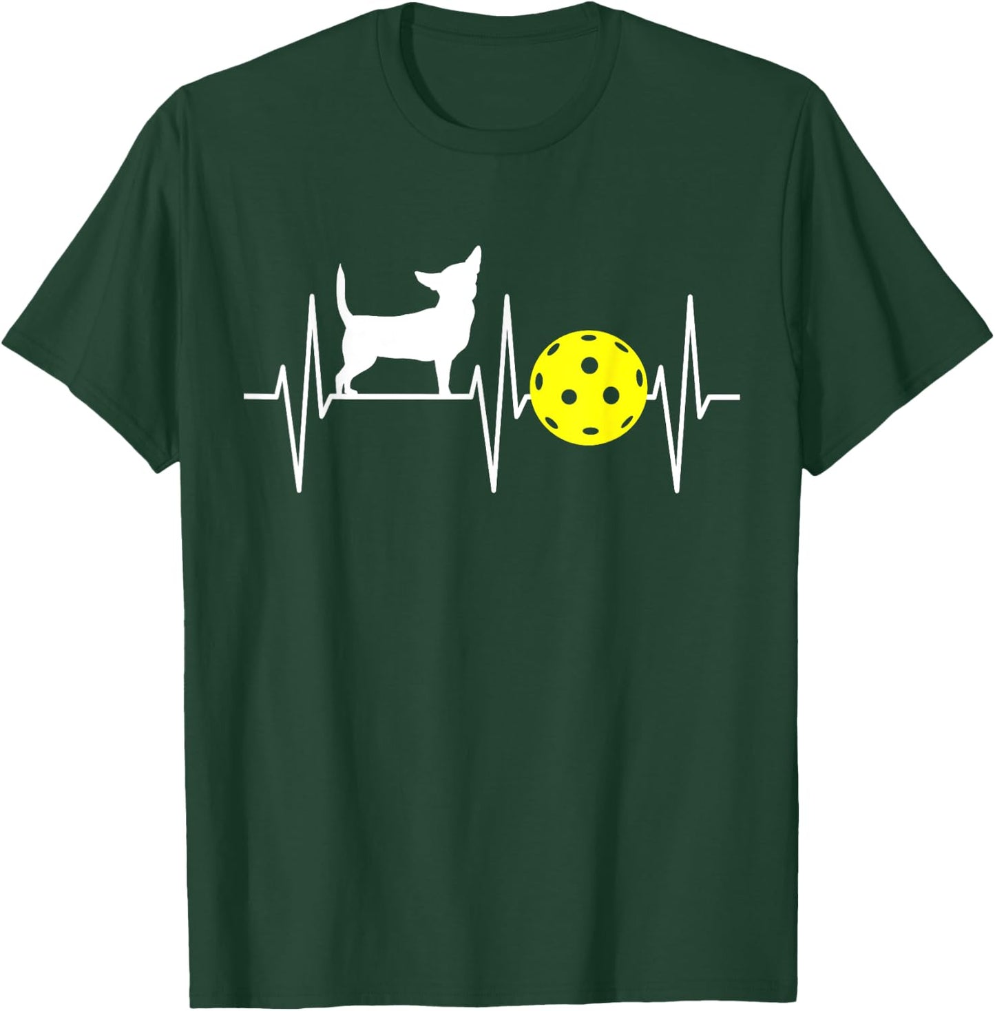 Chihuahua Shirt Pickleball Player EKG Dog Chihuahua Lover Women Girls Kids T-Shirt - T-Shirt | Forest