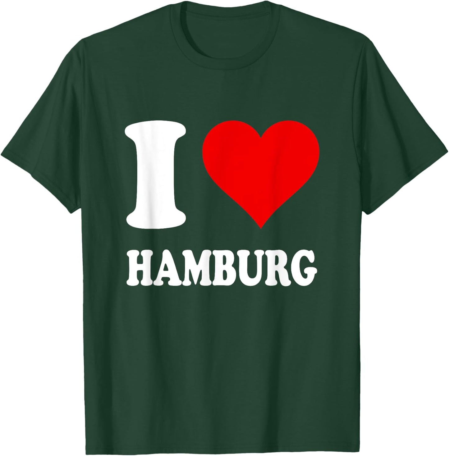 Red Heart Motif I Love Hamburg T-Shirt - T-Shirt | Forest
