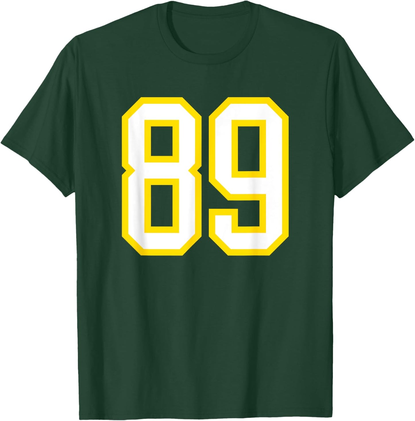 Number #89 Yellow White Sport Number 89 T-Shirt - T-Shirt | Forest
