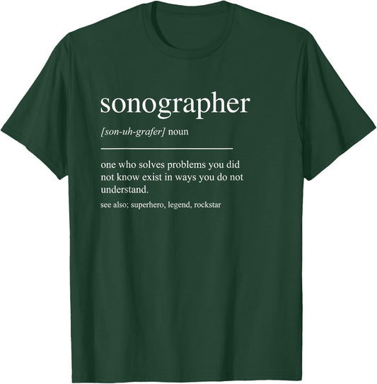 Funny Sonographer Definition Women Dad Mom T-Shirt - T-Shirt | Forest
