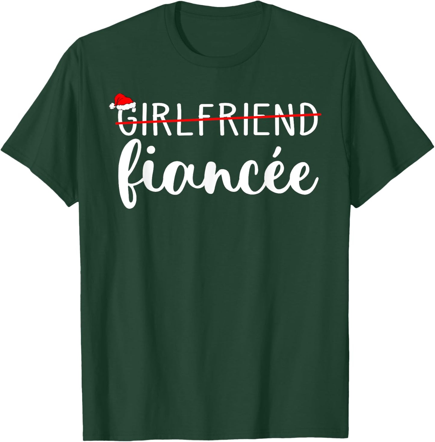 Fiancee Fiance Engaged Couples Matching Christmas Pajama T-Shirt - T-Shirt | Forest