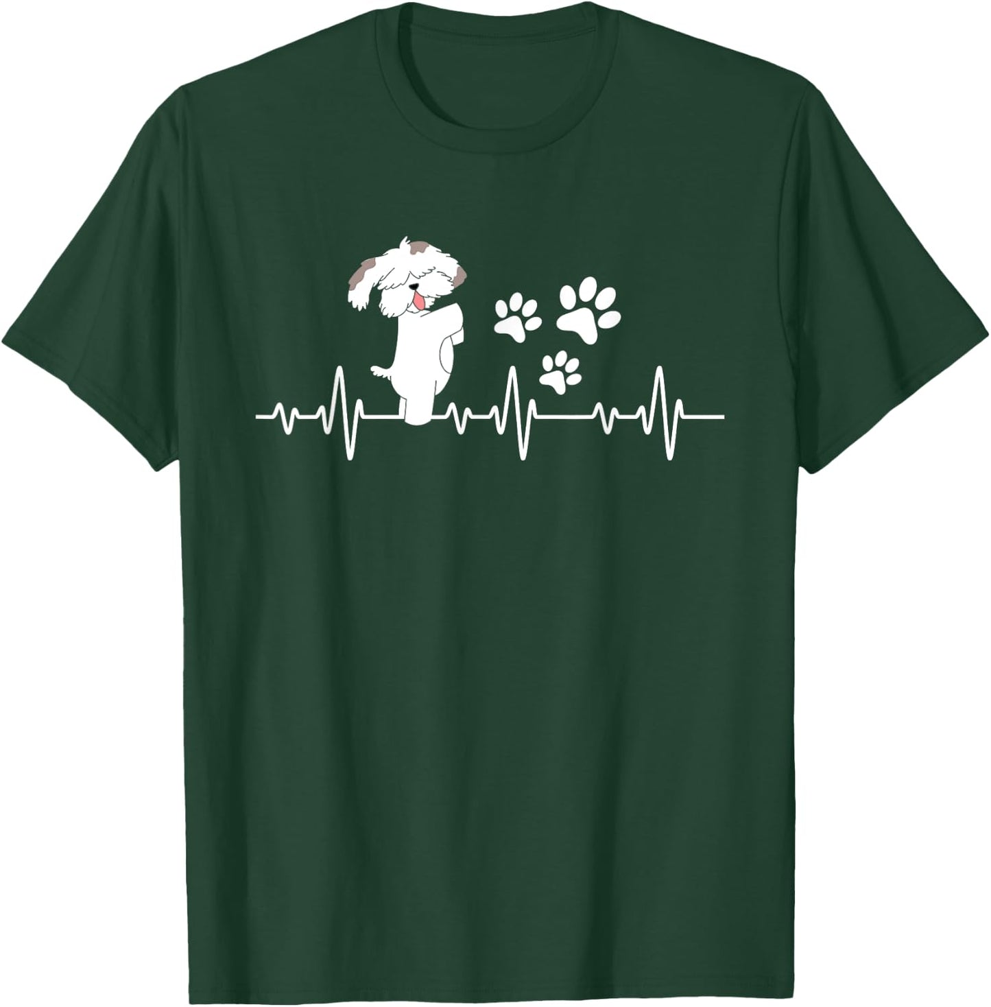 Shih Tzu Heartbeat - Dog Owner Animal Breeder Canine Lover T-Shirt - T-Shirt | Forest