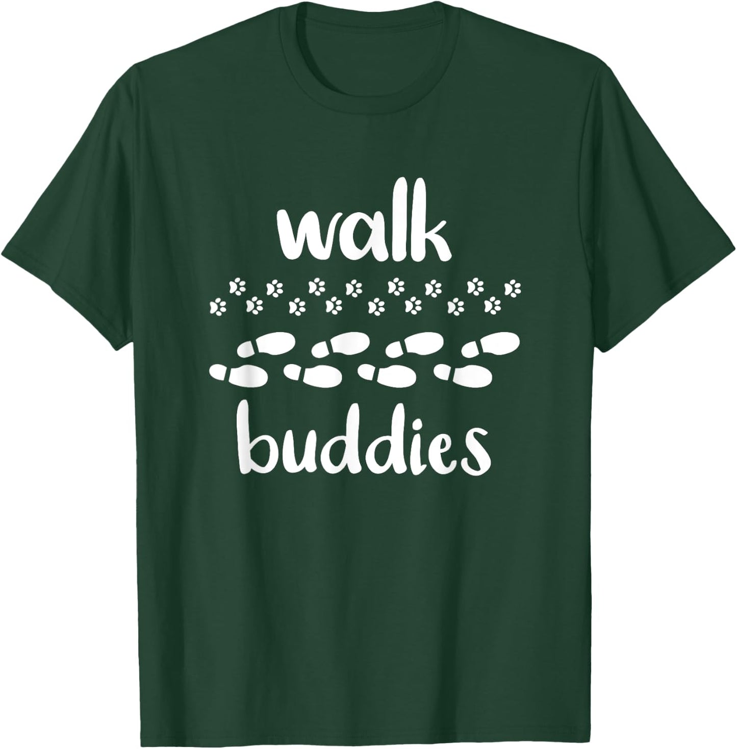 Walk Buddies Dog And Man Shirt T-Shirt - T-Shirt | Forest