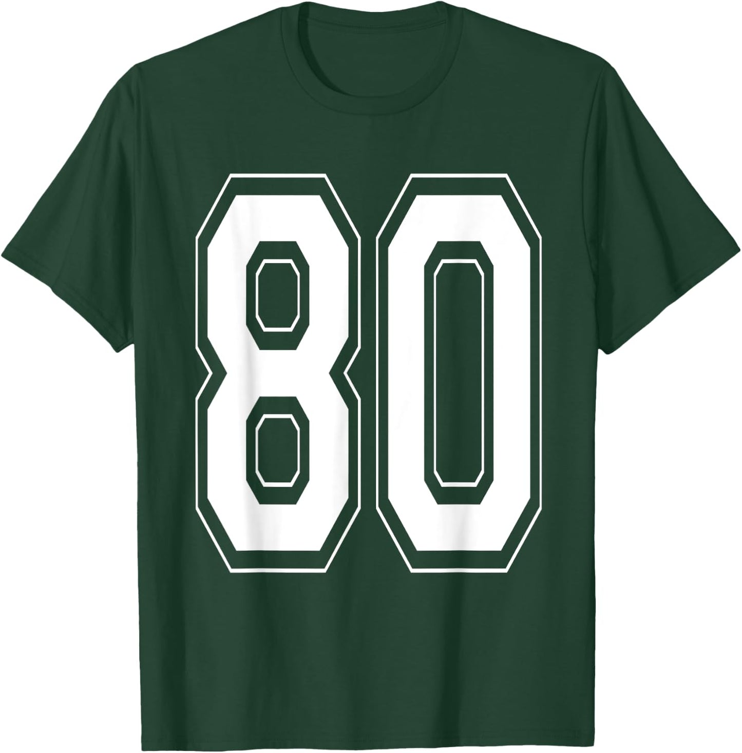 Number 80 Baseball Football Soccer Numbered Jersey T-Shirt - T-Shirt | Forest