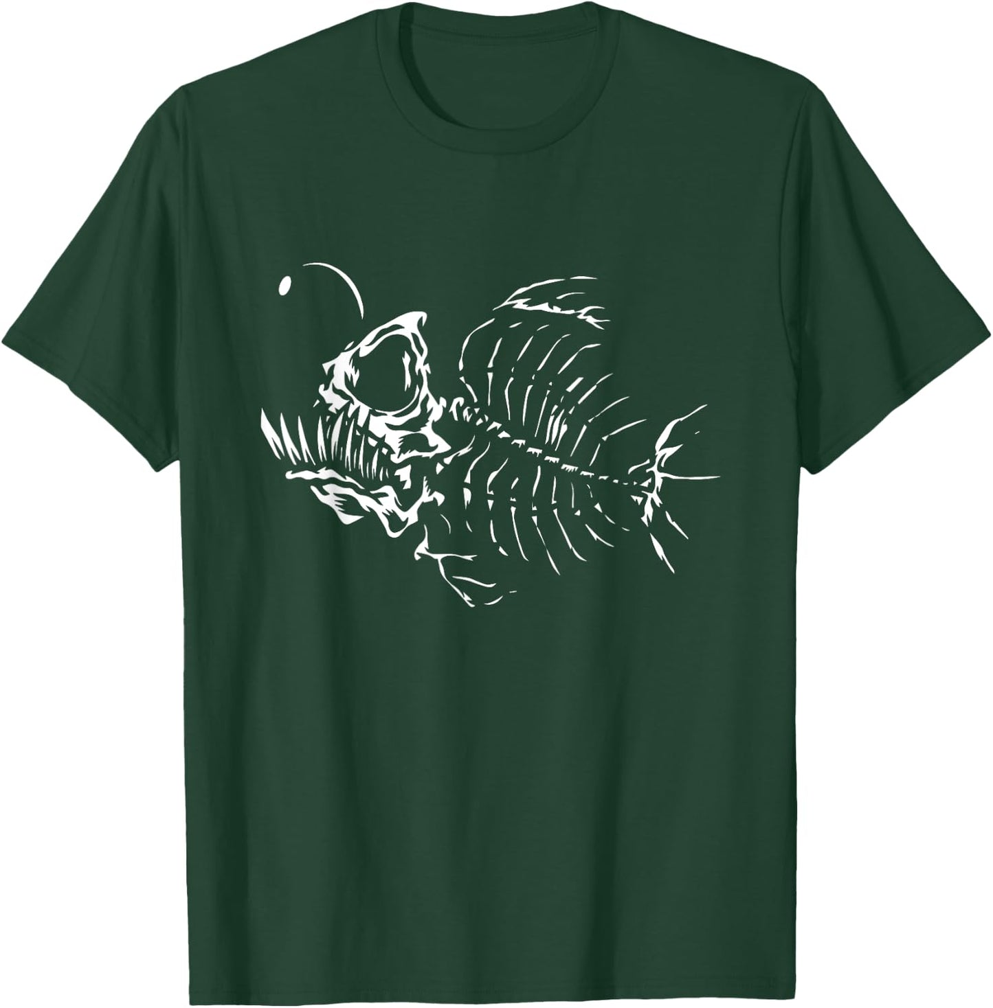 Angle Fish Skeleton Halloween Costume Scary Deep Sea Animal T-Shirt - T-Shirt | Forest