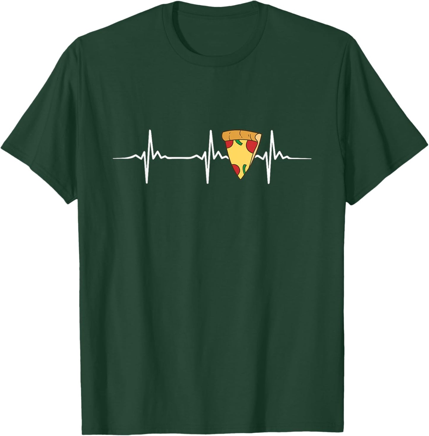Pizza Heartbeat - Food Lover Foodie Funny Pizza T-Shirt - T-Shirt | Forest
