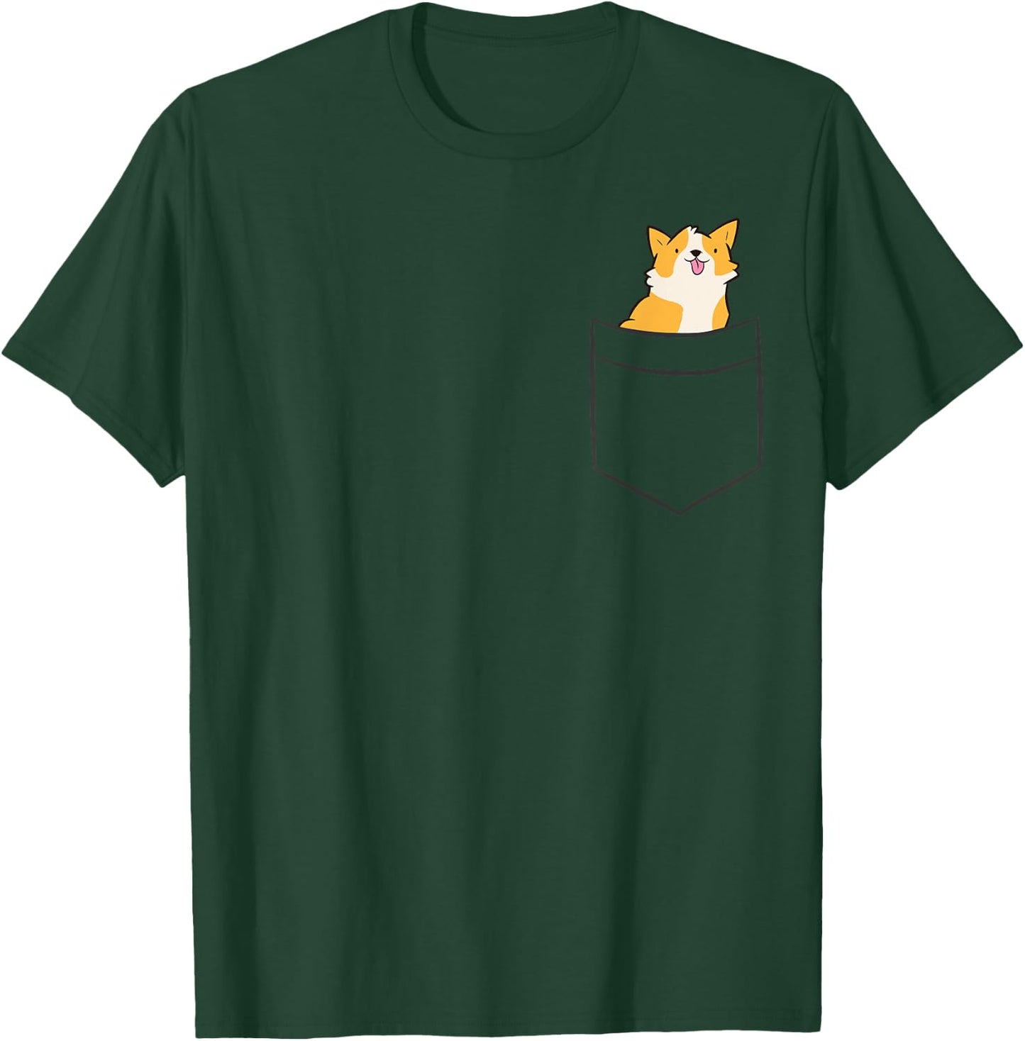 Corgi Dog In Pocket Pembroke Welsh Corgi Women Girls Kids T-Shirt - T-Shirt | Forest