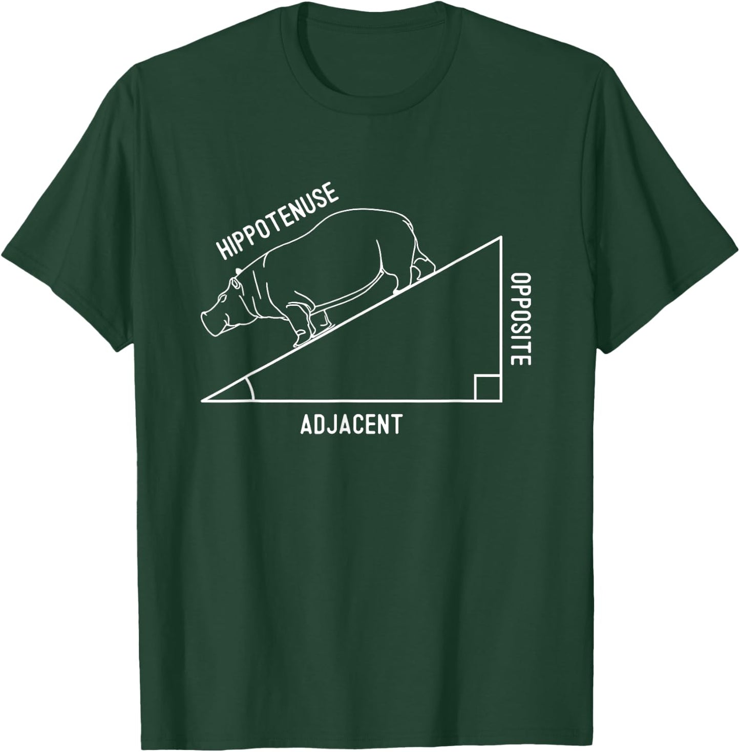 Hippotenuse - Funny Math Humor Hypotenuse Teacher Joke Men Women Girls Kids T-Shirt - T-Shirt | Forest