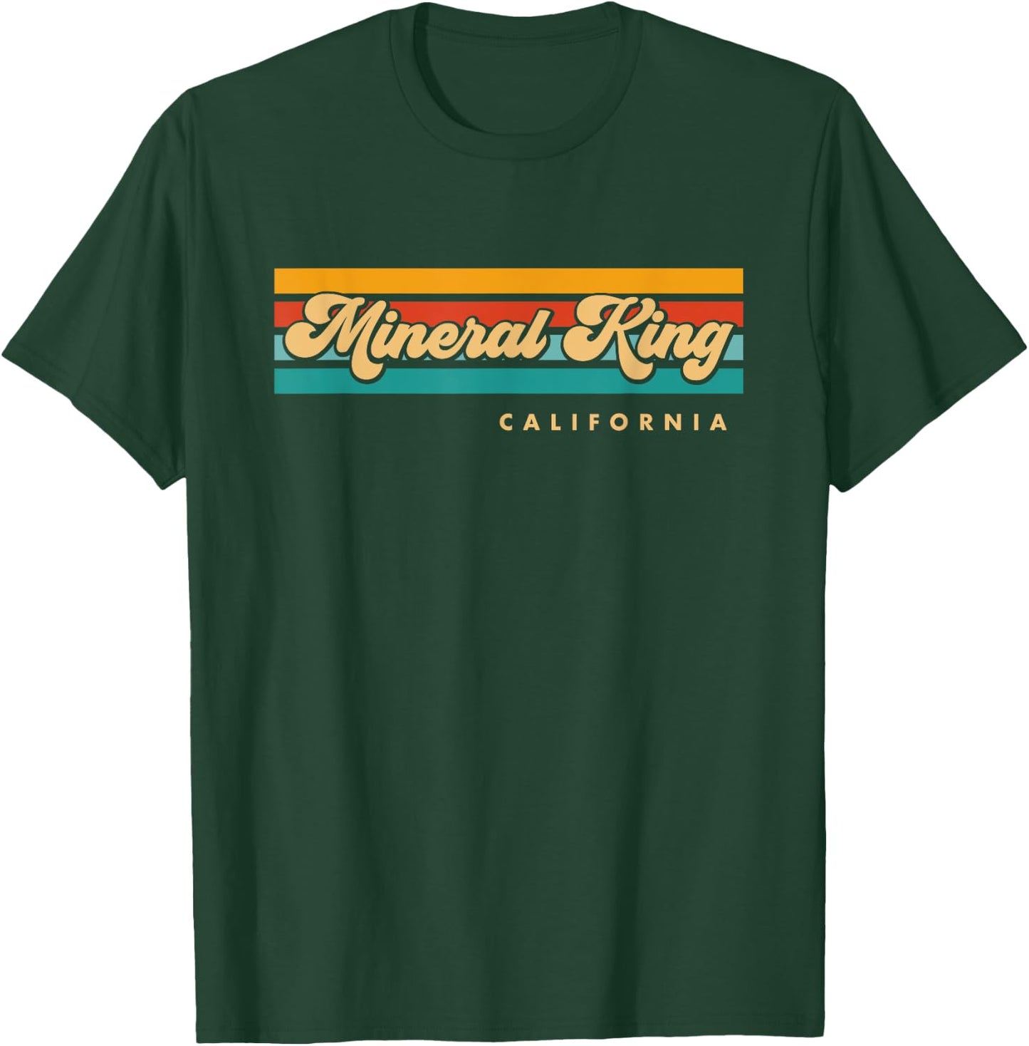 Vintage Sunset Stripes Mineral King, California T-Shirt - T-Shirt | Forest