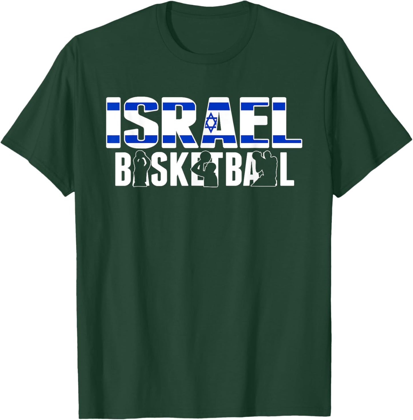 Proud Israel Basketball Fans Jersey Israeli Flag Baller Team T-Shirt - T-Shirt | Forest