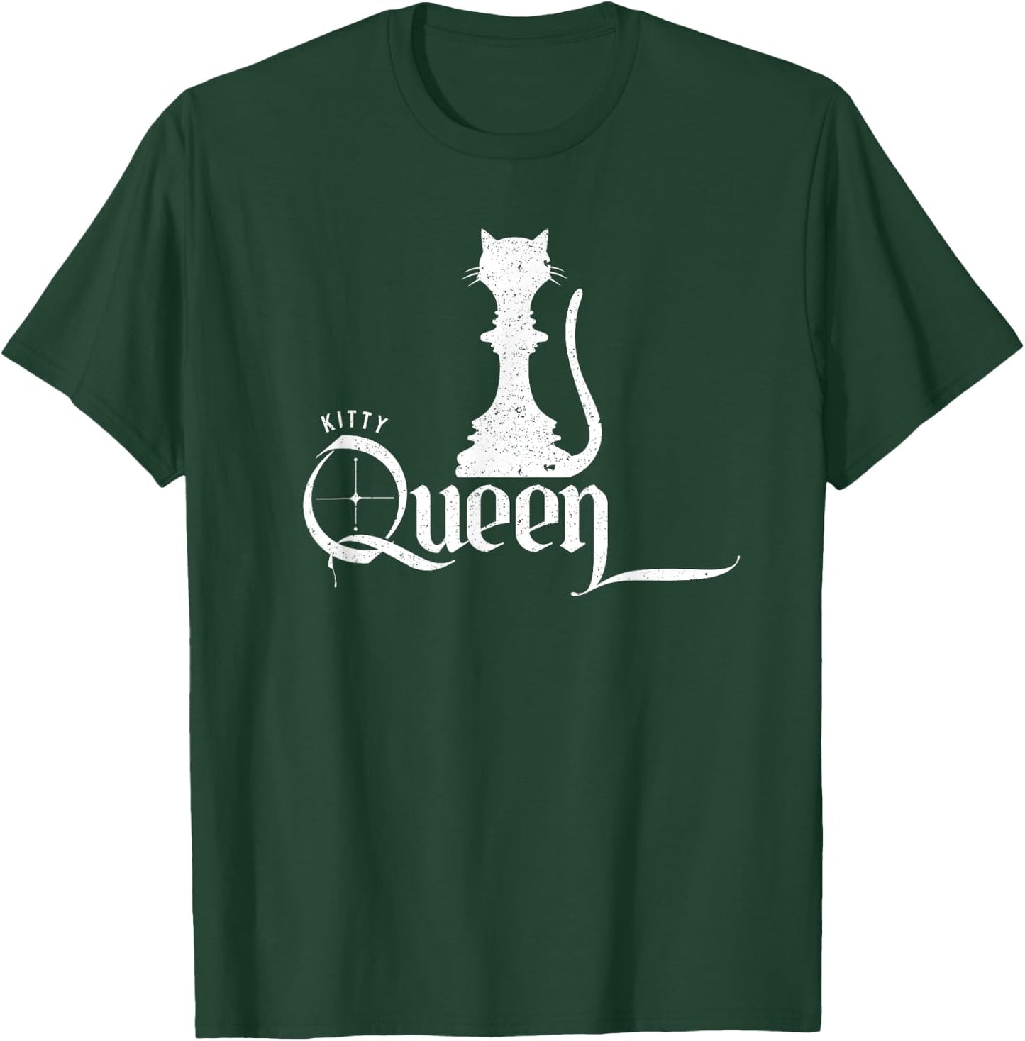 Classic Chess and Cat Design, kitty, Queen and T-Shirt - T-Shirt | Forest