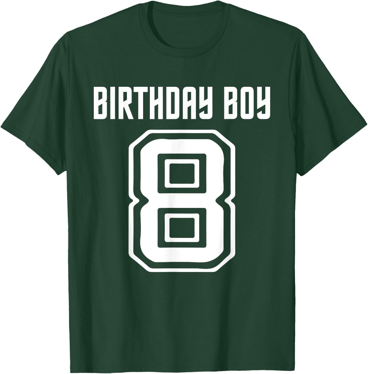 8th Birthday Boy 8 Eight Year Old Soccer Football Style T-Shirt - T-Shirt | Forest