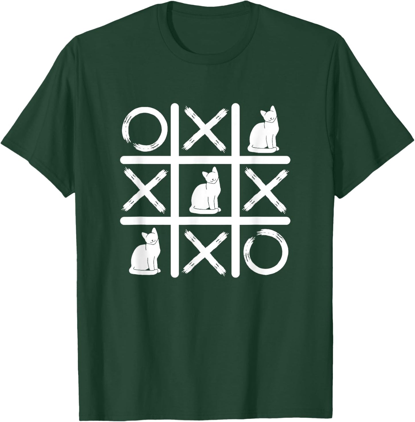 Tic Tac Toe Crosses Cat Kitten Pet Tic Tac Toe Cat T-Shirt - T-Shirt | Forest