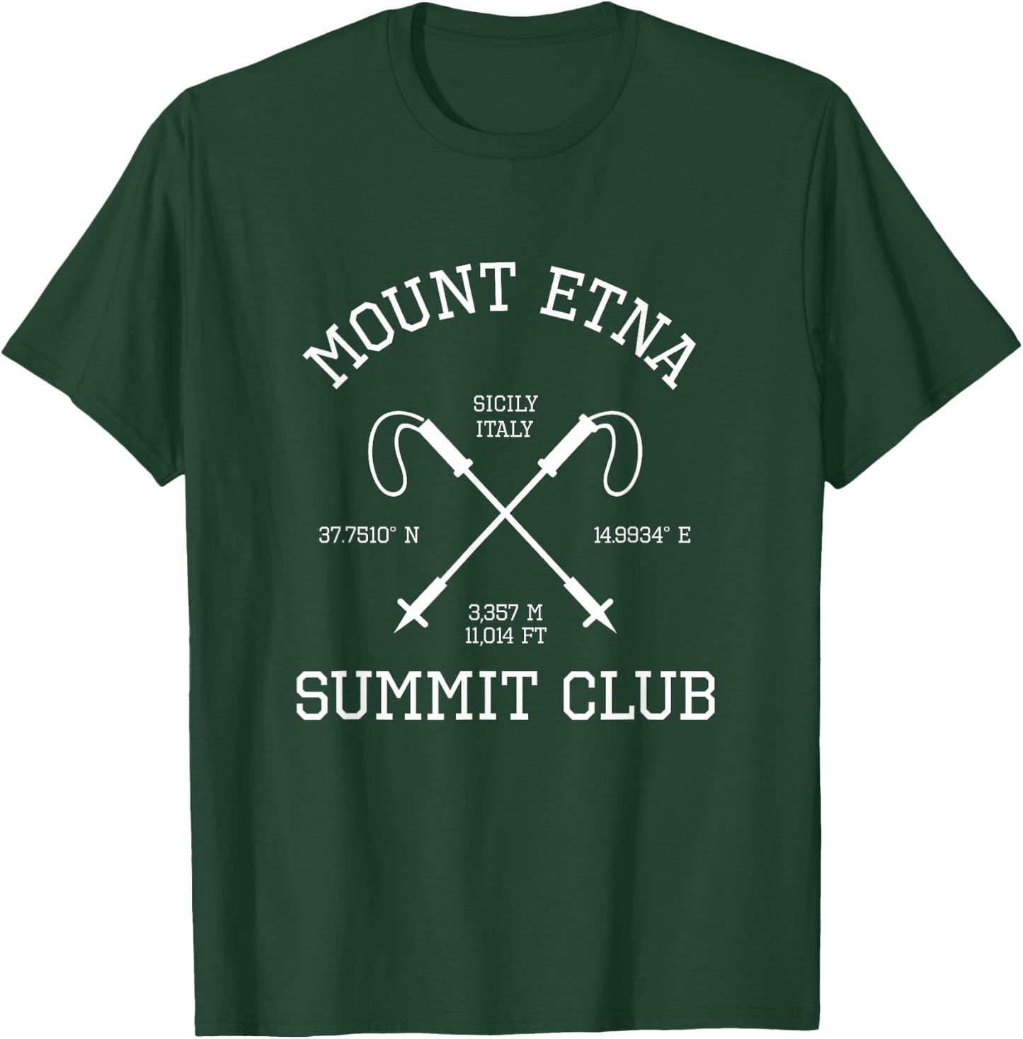 Climbed Mount Etna Summit Club Sicily Italy Hike Hiking T-Shirt - T-Shirt | Forest