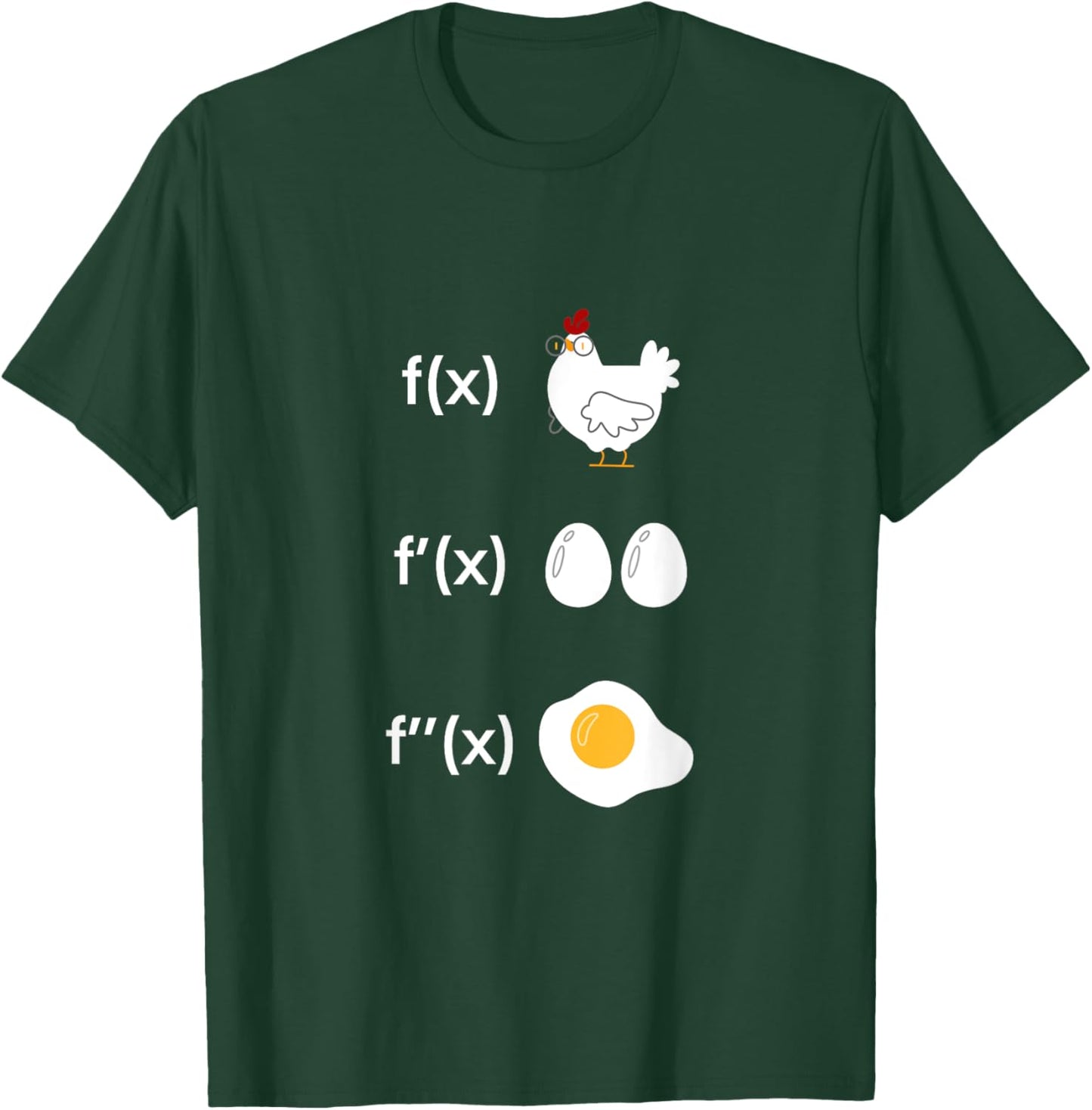 Derivative Function Math Teacher Fried Egg Derivative Chicken Men Women T-Shirt - T-Shirt | Forest