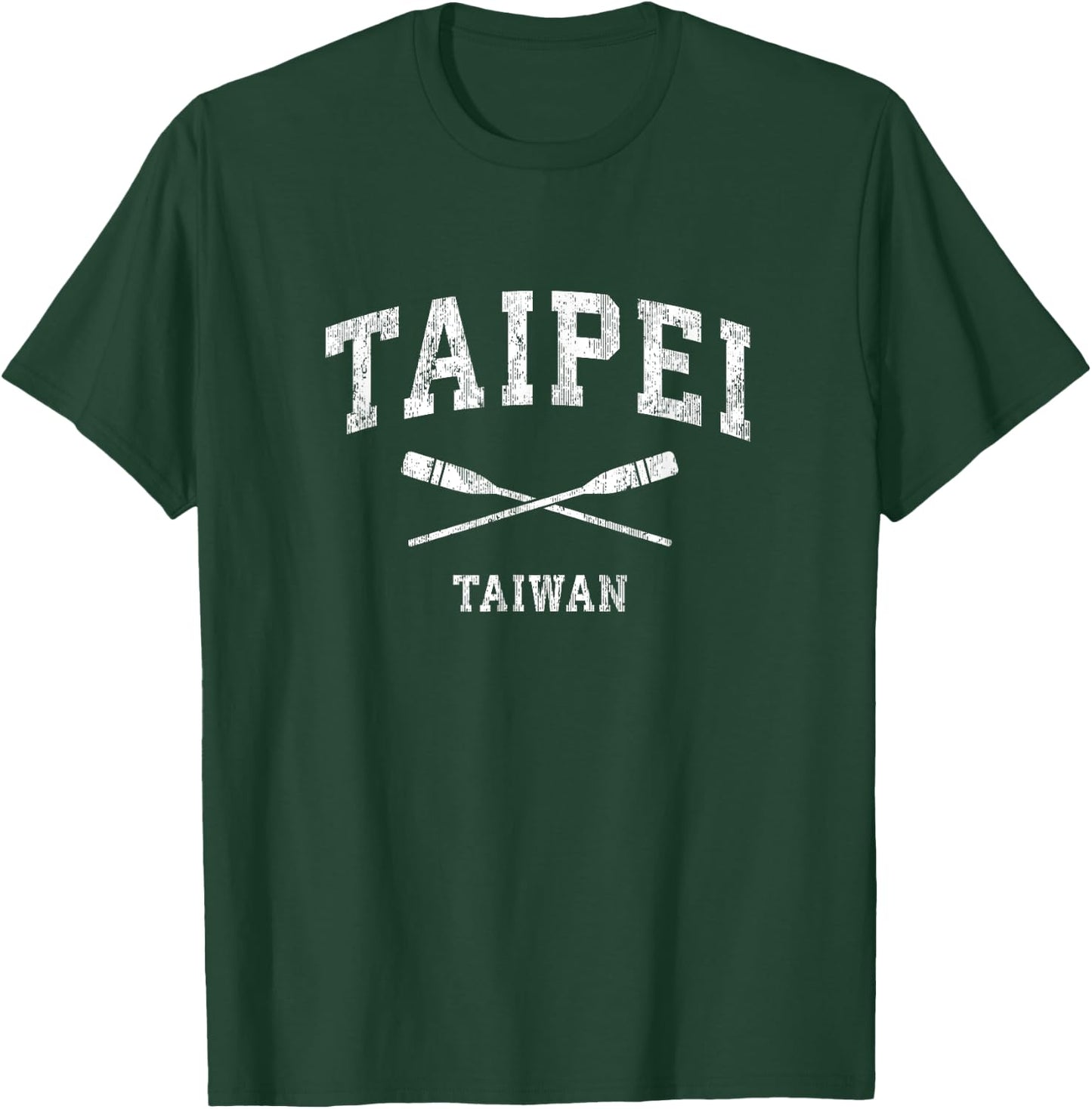 Taipei Taiwan Vintage Nautical Paddles Sports Oars T-Shirt - T-Shirt | Forest