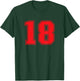 Number #18 Red Sport Number T-Shirt - T-Shirt | Forest