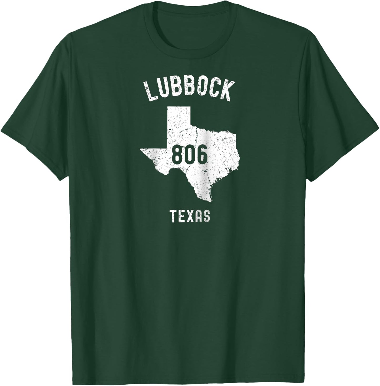 Lubbock Texas TX 806 Vintage Athletic Style Raglan Baseball T-Shirt - T-Shirt | Forest