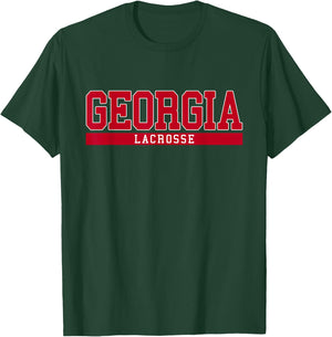 Georgia Lacrosse - Black, -Adults, Small, Short Sleeve, Classic Fit, , Sports T-Shirt - T-Shirt | Forest