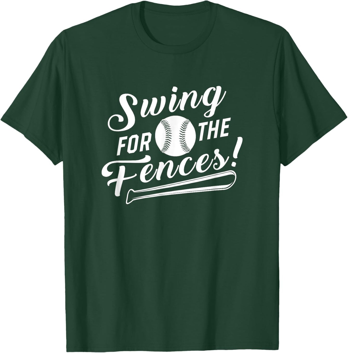 Swing For The Fences Baseball Bat Sports Enthusiast T-Shirt - T-Shirt | Forest