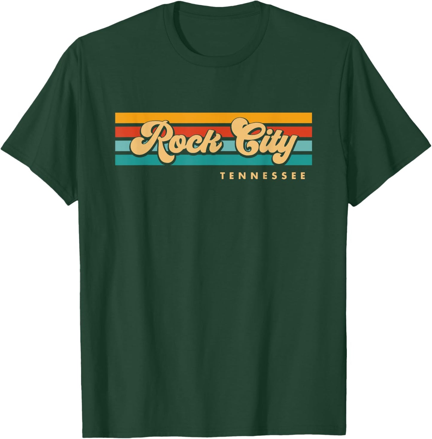 Vintage Sunset Stripes Rock City, Tennessee T-Shirt - T-Shirt | Forest