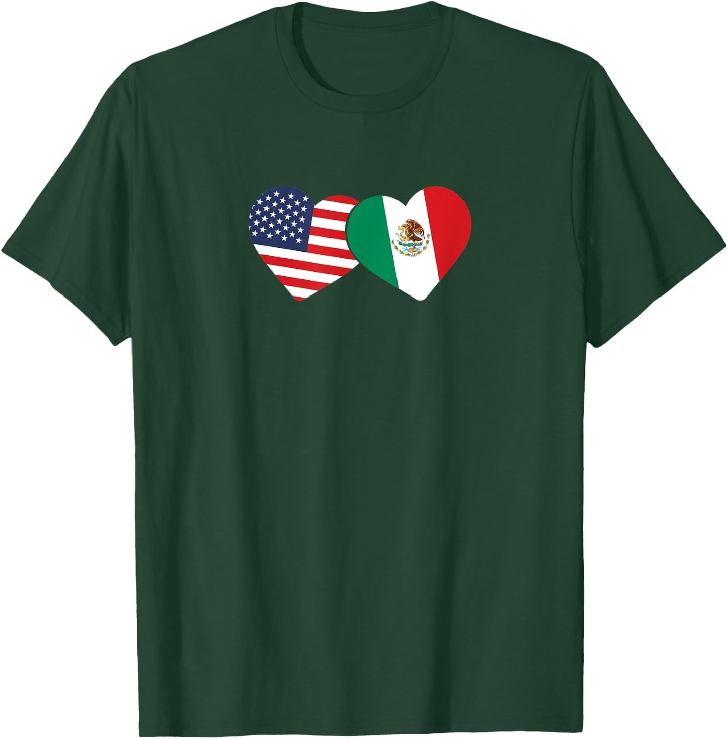Mexican heritage USA Mexico American Flag Mexican Flag T-Shirt - T-Shirt | Forest