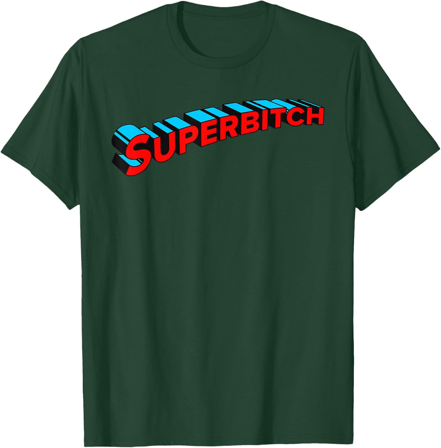 Superbitch Funny Adult SuperHero Comic Book Title T-Shirt - T-Shirt | Forest