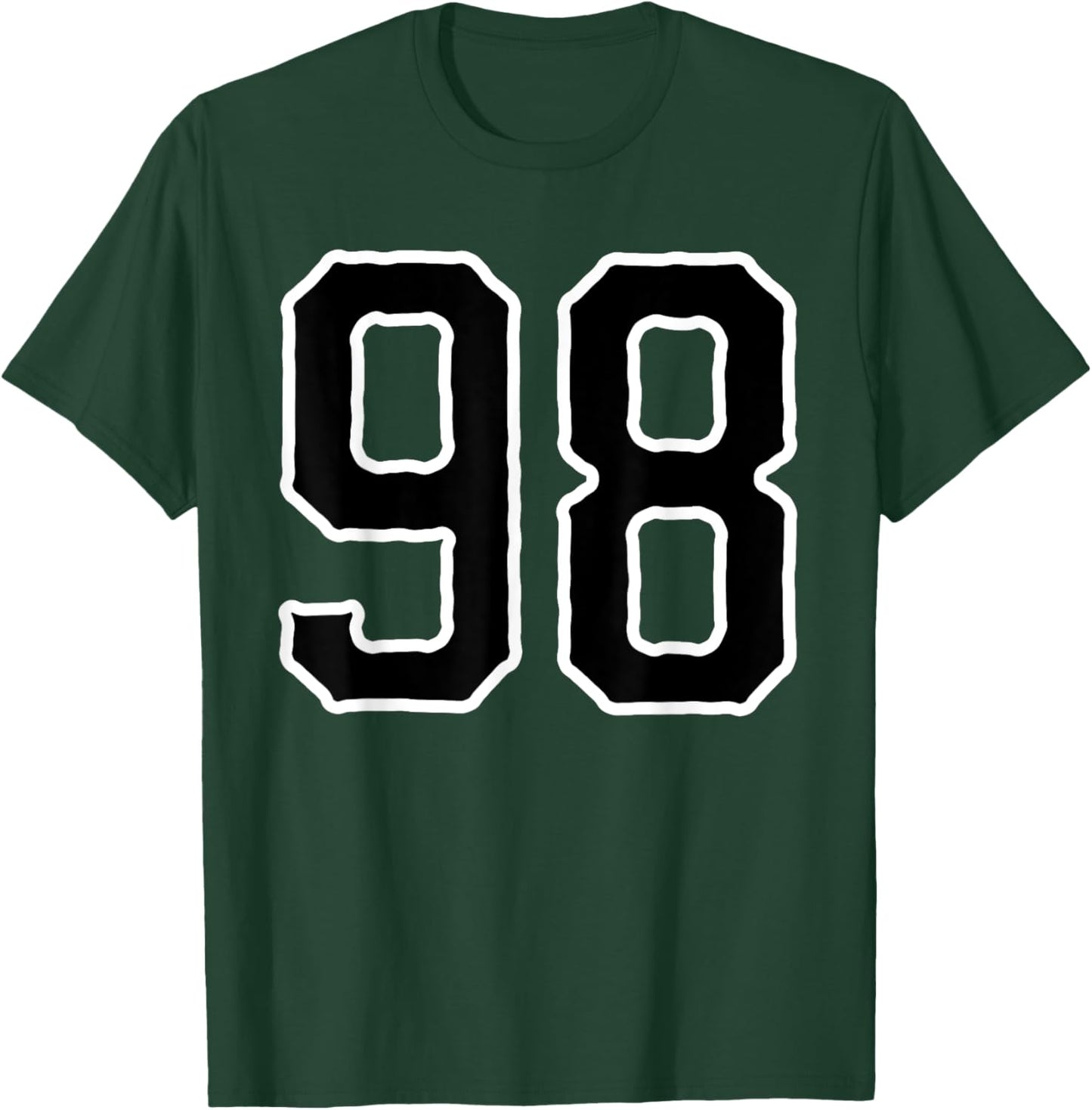 Jersey #98 White Black Sports Team Jersey Number 98 T-Shirt - T-Shirt | Forest