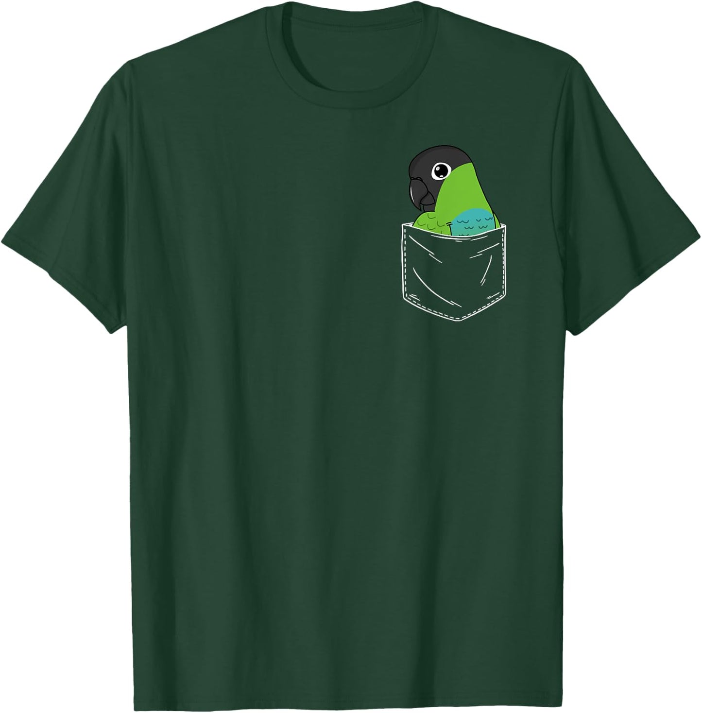 Cute Parrot In A Pocket I Nanday Conure T-Shirt - T-Shirt | Forest