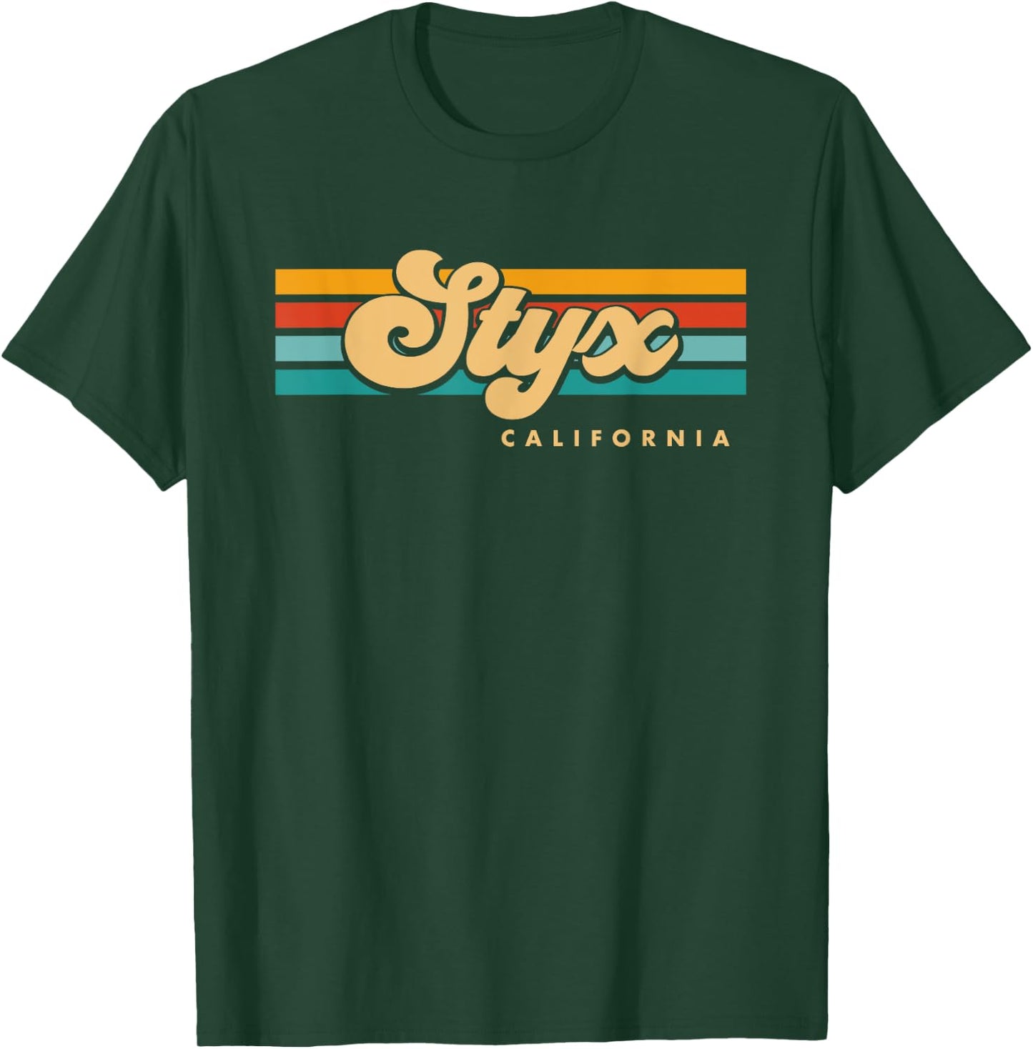 Vintage Sunset Stripes Styx, California T-Shirt - T-Shirt | Forest