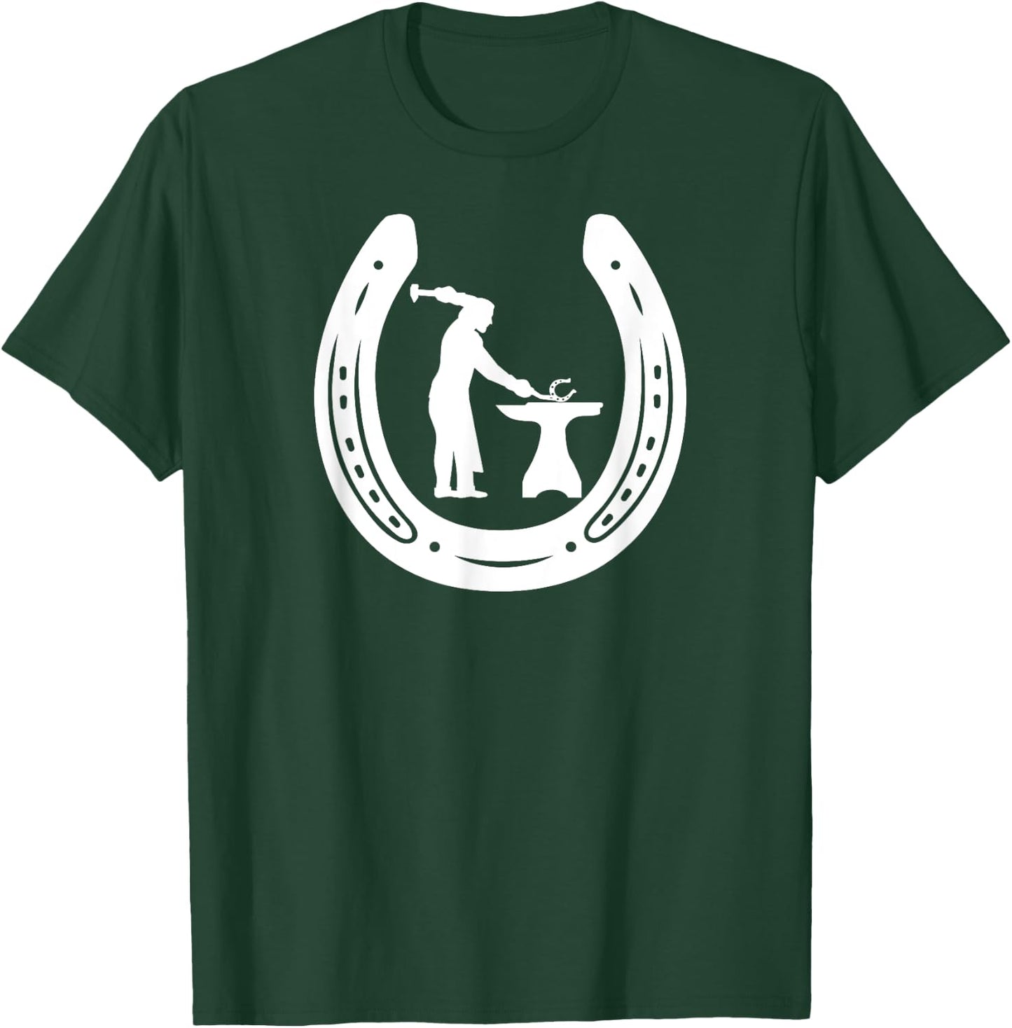 Horseshoe-Blacksmith Farrier tools Horseshoe Horse Farriers T-Shirt - T-Shirt | Forest