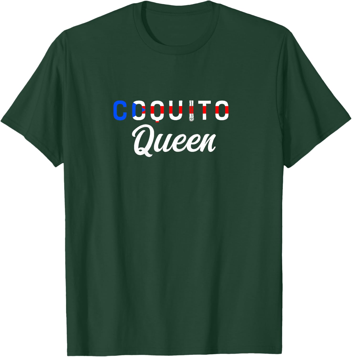 Puerto Rican Christmas Coquito Design Coquito Queen - Black, X-Small - Women's, Short Sleeve, , Ribbed Cuff, Cotton 65%, Polyester 35% T-Shirt - T-Shirt | Forest